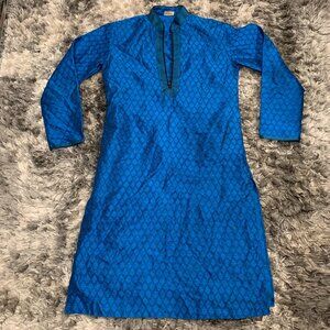 Manyavar Indian Sapphire blue silk pattern kurta size Medium / size 38